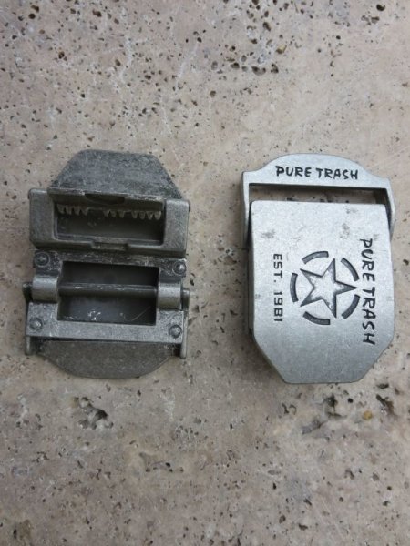 Pure Trash Vintage Gürtelschnalle für 40mm Gürtel Silber