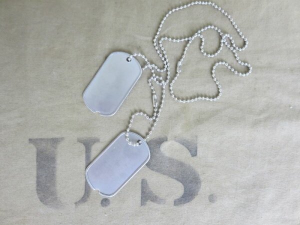US Army ID Dog Tags Erkennungsmarke + Chain