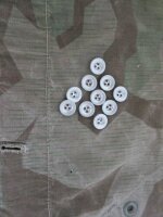 10x Wehrmacht Zeltbahn Knöpfe 3-Loch