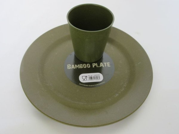 Bambusfaser Teller Becher Bamboo Camping Geschirr