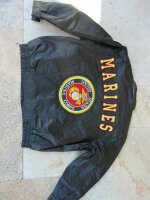 USMC US Marines Leather Jacket Marine Corps Insignia