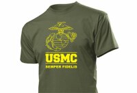 USMC US Marines US Navy Insignia T-Shirt Semper Fidelis