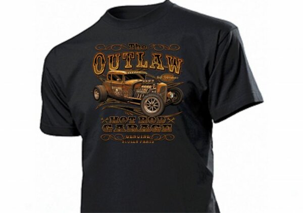 Shirt The Outlaw Hotrod Garage Genuine Rockabilly Kustom Car V8