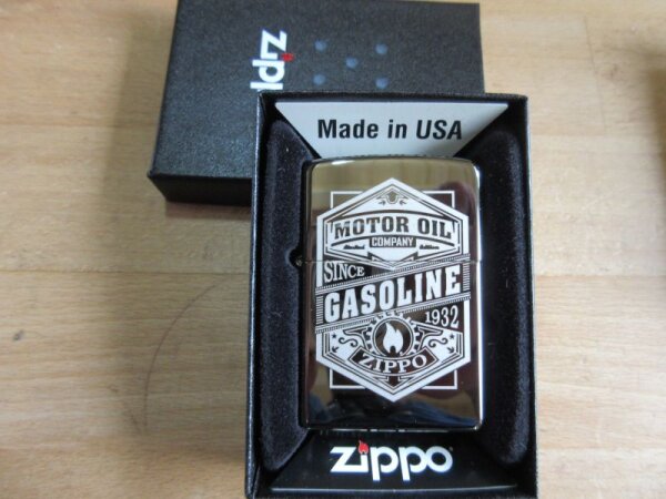Zippo Gasoline Motor Oil since 1932 Hot Rod Rockabilly Vintage U