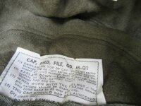 US Army Original Winter Field Cap OD MQ1 1951 Alpaca Wintermütze