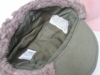 US Army Original Winter Field Cap OD MQ1 1951 Alpaca Wintermütze
