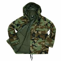 US Army Military Woodland Parka Winterjacket Fleecejacket