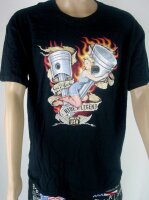 T-Shirt Ride a Legend Pistons Babe Rockabilly Nose Art...