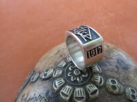 Lutece Mfg Co 1917 Ring 925 Sterling Massiv Rockabilly Nose Art Hotrod Rat Rod