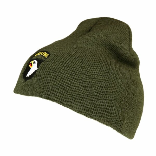 US Army 101st Airborne Patch Watch Cap Strickmütze Beanie Hat Round Cap