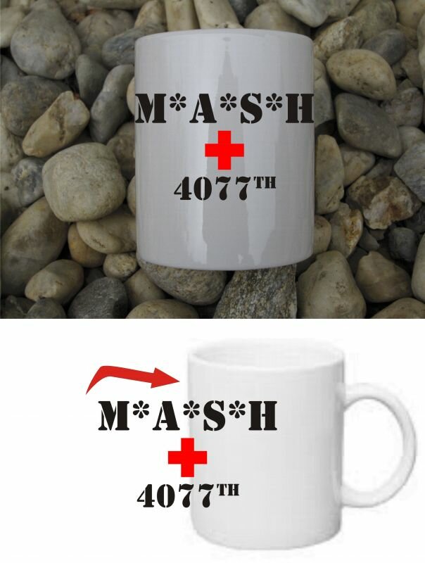 Mash 13376ft A S H 4077th M S US Army Enamel Cup Coffee Mug 3 H A 
