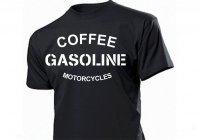 Coffee Gasoline Motorcycles T-Shirt Vintage V8 Big Block...