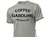 Coffee Gasoline Motorcycles T-Shirt Vintage V8 Big Block...