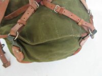 Army Backpack Bag True Vintage Leather Canvas