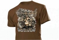 T-Shirt Old Motorcycles Hot Babes & Cold Beer Rockabilly Vintage Biker Nose Art