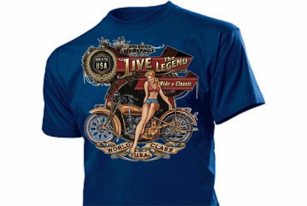 T-Shirt Live the Legend Ride a Classic Rockabilly Vintage Biker Oldtimer Pin-up