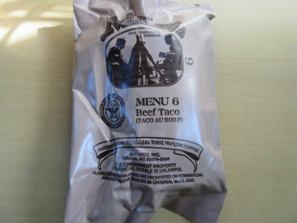 Original US MRE 37 MENÜS MEAL READY TO EAT FOOD BW EPA Army NOTRATION