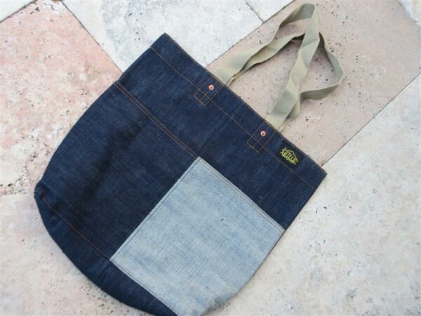 Vintage Canvas Denim Bag Umhängetasche Schultertasche Lutece Mfg Co