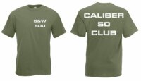 S&amp;W 500 Caliber 50 Club T-Shirt Wei&szlig; L Gr&uuml;n