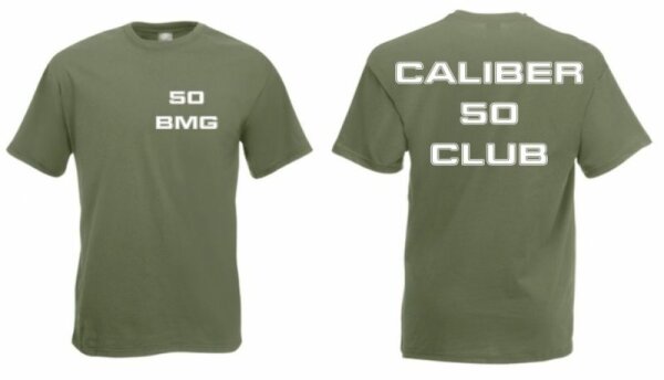 50 BMG Caliber 50 Club T-Shirt Weiß L Grün