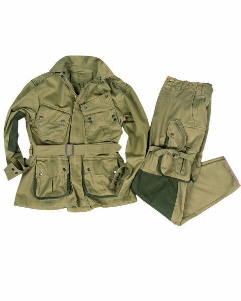 US Army Paratrooper Anzug Feldanzug Jacke & Hose M42 Suit Reinf. WWII WK2 Gr 48