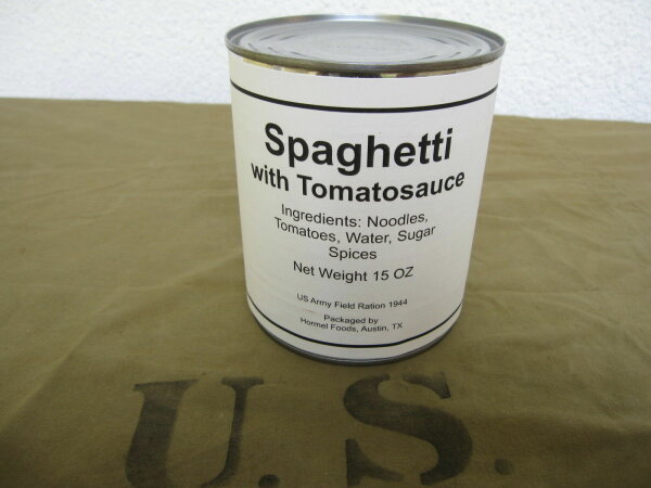 US Army Spaghetti with Tomatosauce Hotpot Canned Field Ration WKII WH WK2 Seals