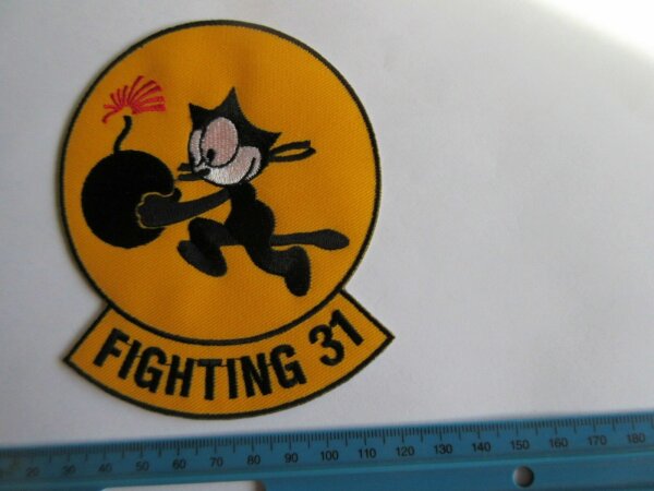 US Army Tomcatter Wildcat Felix the Cat Tomcat Fighting 31 Bomb Patch Aufn&auml;her