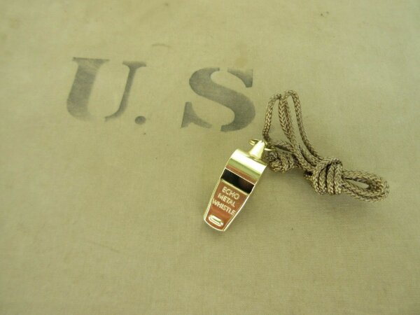 US Army Whistle Pfeife Metall Brass Flight Jacket A2 G1 Pilot Whistle USAAF WK2